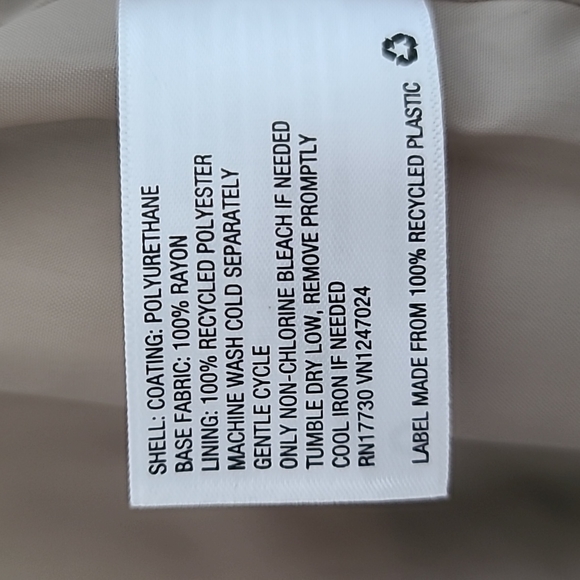 Faux leather belted Anorak jacket tan taupe Womens XXL - Picture 6 of 7